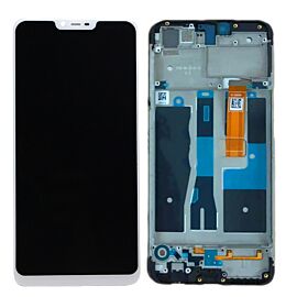 For OPPO A3S LCD Screen Assembly with Frame - White