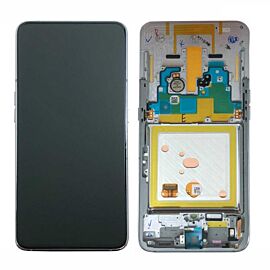 For Original Samsung Galaxy A80 A805F Super AMOLED Screen Assembly with Frame - Silver