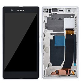 For Sony Xperia Z LCD Screen Assembly with Frame - White