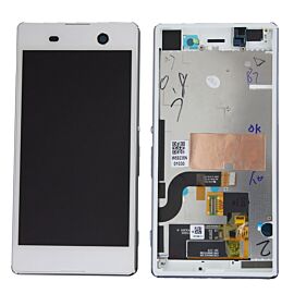For Sony Xperia M5 LCD Screen Assembly with Single SIM Frame - White