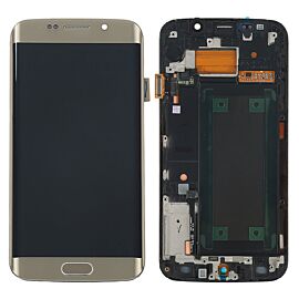 Refurbished For Samsung Galaxy S6 Edge G925 AMOLED Screen Assembly with Frame - Gold