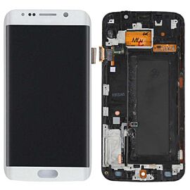 Refurbished For Samsung Galaxy S6 Edge G925 AMOLED Screen Assembly with Frame - White