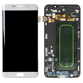 Refurbished For Samsung Galaxy S6 Edge Plus G928 Super AMOLED Screen Assembly with Frame - White