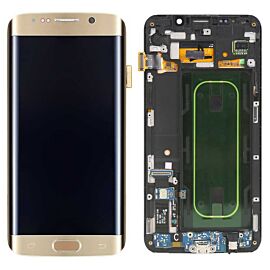Refurbished For Samsung Galaxy S6 Edge Plus G928 Super AMOLED Screen Assembly with Frame - Gold