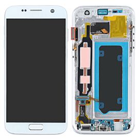 Refurbished For Samsung Galaxy S7 G930 Super AMOLED Screen Assembly with Frame - White