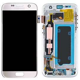 Refurbished For Samsung Galaxy S7 G930 Super AMOLED Screen Assembly with Frame - Rose Gold