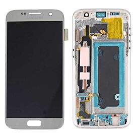 Refurbished For Samsung Galaxy S7 G930 Super AMOLED Screen Assembly with Frame - Silver