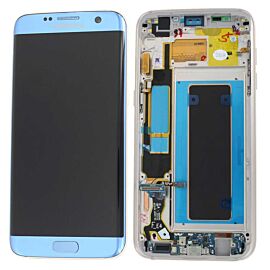 Refurbished For Samsung Galaxy S7 Edge G935 Super AMOLED Screen Assembly with Frame - Blue