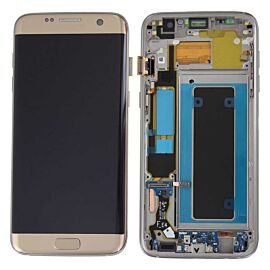 Refurbished For Samsung Galaxy S7 Edge G935 Super AMOLED Screen Assembly with Frame - Gold