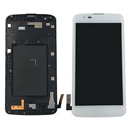For LG K7 K330 LCD Screen Assembly with Frame - White