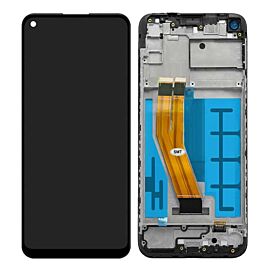 Refurbished For Samsung Galaxy M11 M115F LCD Screen Assembly with Frame - Black