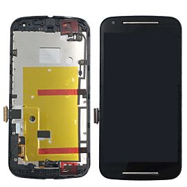 For Motorola MOTO G2 LCD Screen Assembly with Frame - Black