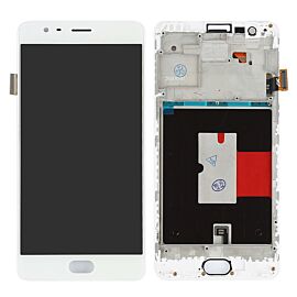 For OnePlus 3 LCD Screen Assembly with Frame - White