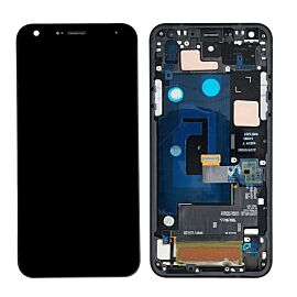 Refurbished For LG Q7 Plus Q7+ Q610 Lcd Screen Assembly with Dual Sim Frame - Black