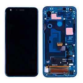 Refurbished For LG Q7 Plus Q7+ Q610 Lcd Screen Assembly with Single Sim Frame - Light Blue
