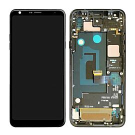 Refurbished For LG Q7 Plus Q7+ Q610 Lcd Screen Assembly with Dual Sim Frame - Silver