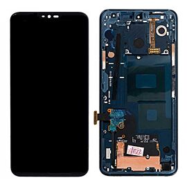 For LG Q9 LCD Screen Assembly with Frame - Blue