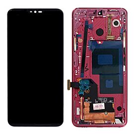 For LG Q9 LCD Screen Assembly with Frame - Red