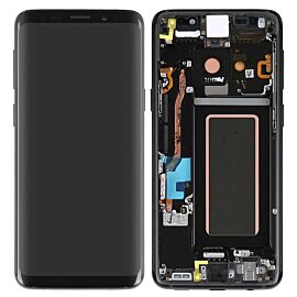 Refurbished For Samsung Galaxy S9 G960 Super AMOLED Screen Assembly with Frame - Black