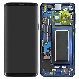 Refurbished For Samsung Galaxy S9 Plus S9+ G965 Super AMOLED Screen Assembly with Frame - Blue